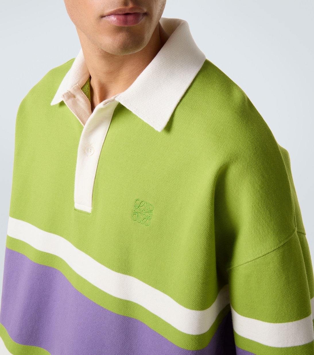 Striped cotton polo sweater | Loewe
