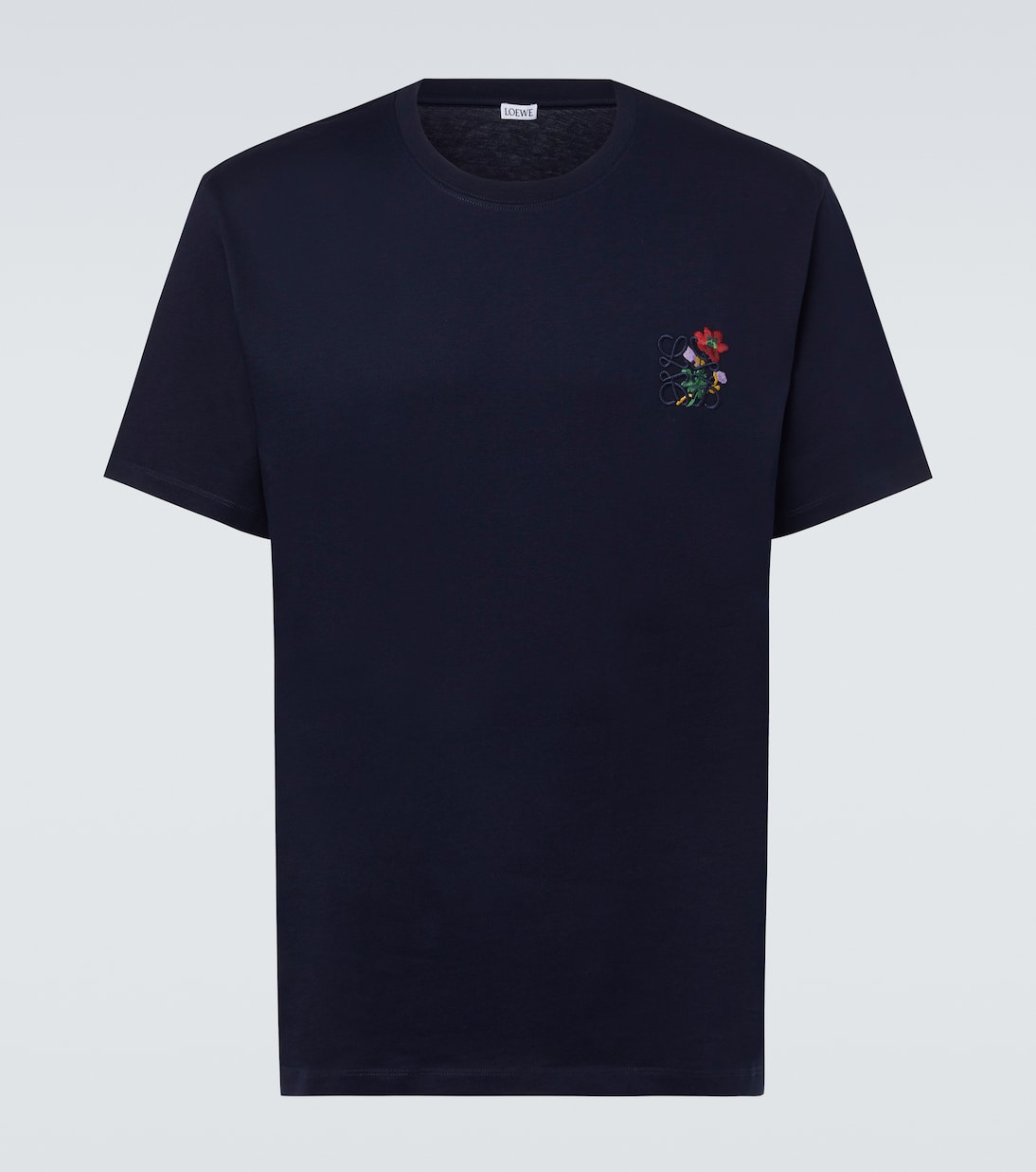 Camiseta de algodón floral con anagrama | Loewe