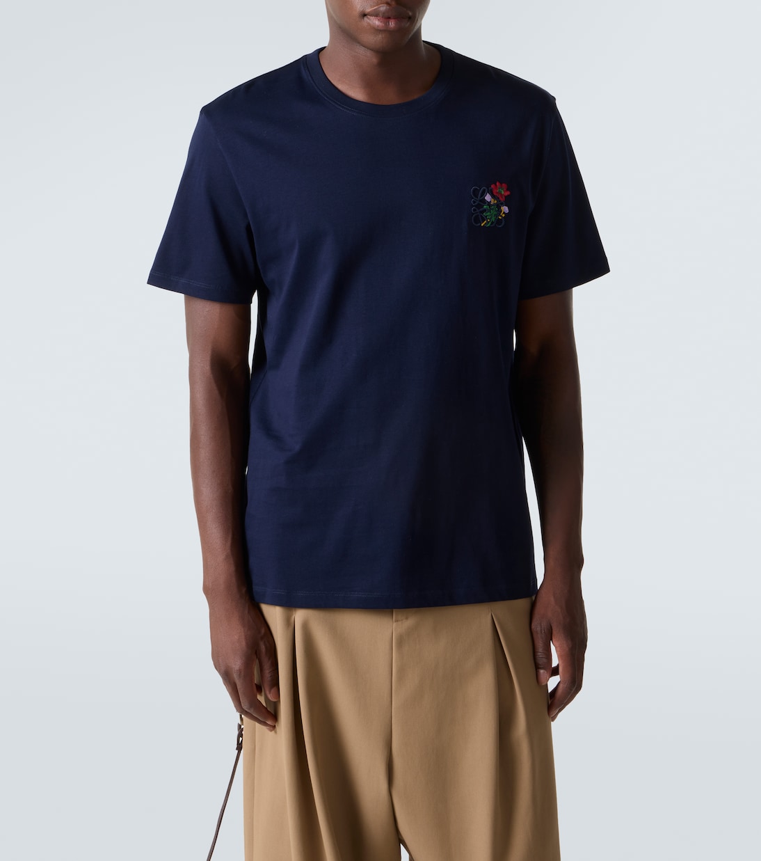 Camiseta de algodón floral con anagrama | Loewe