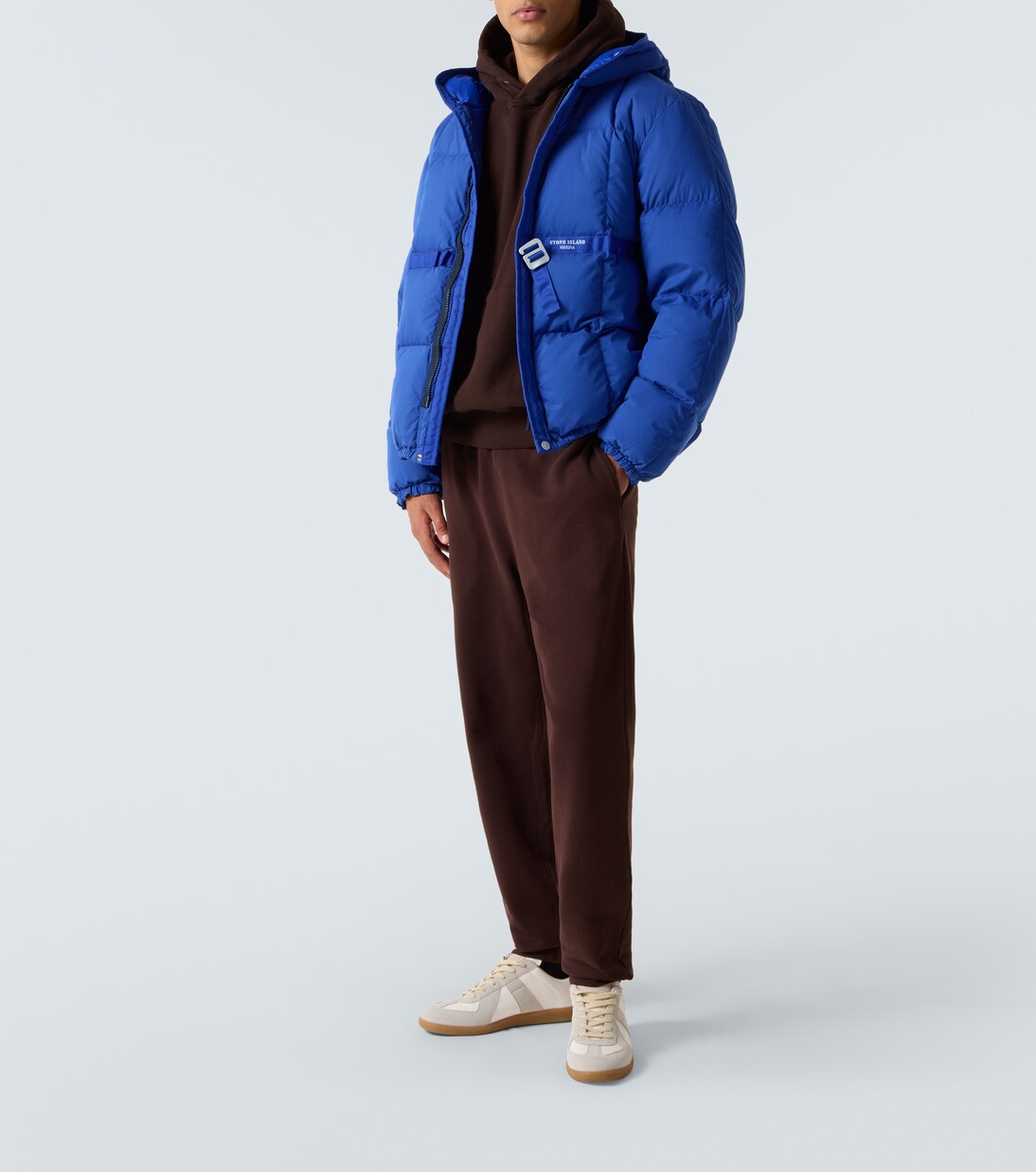 Logo cotton-blend down jacket | Stone Island