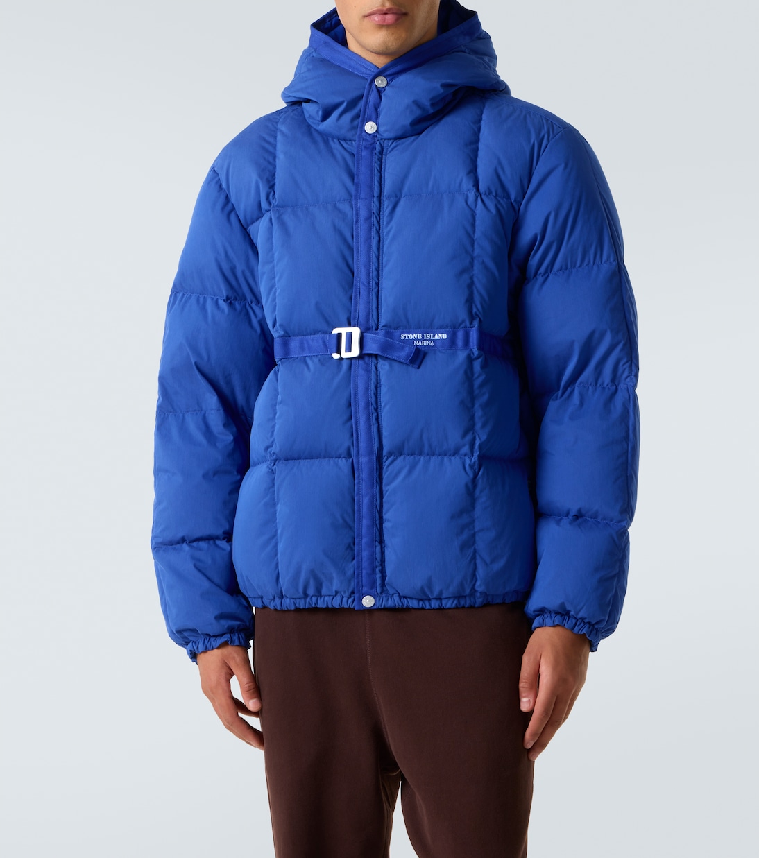 Logo cotton-blend down jacket | Stone Island