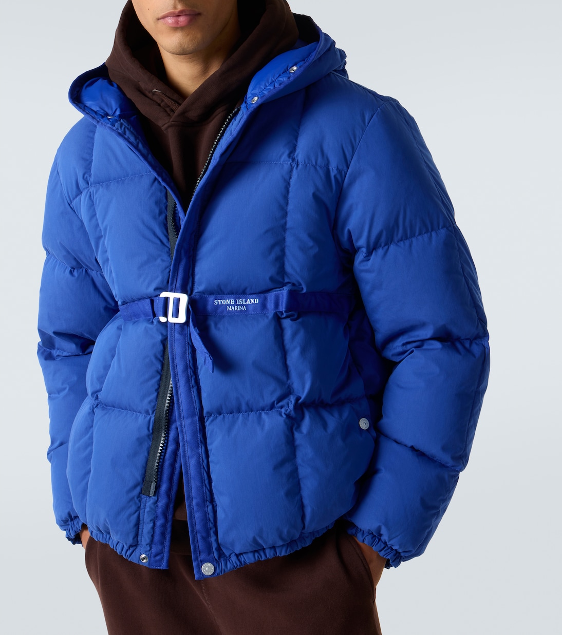 Logo cotton-blend down jacket | Stone Island