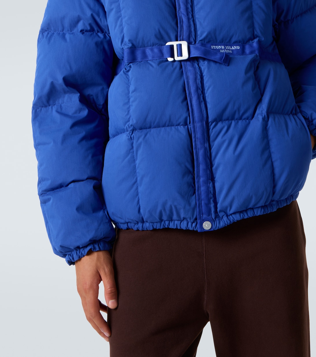 Logo cotton-blend down jacket | Stone Island