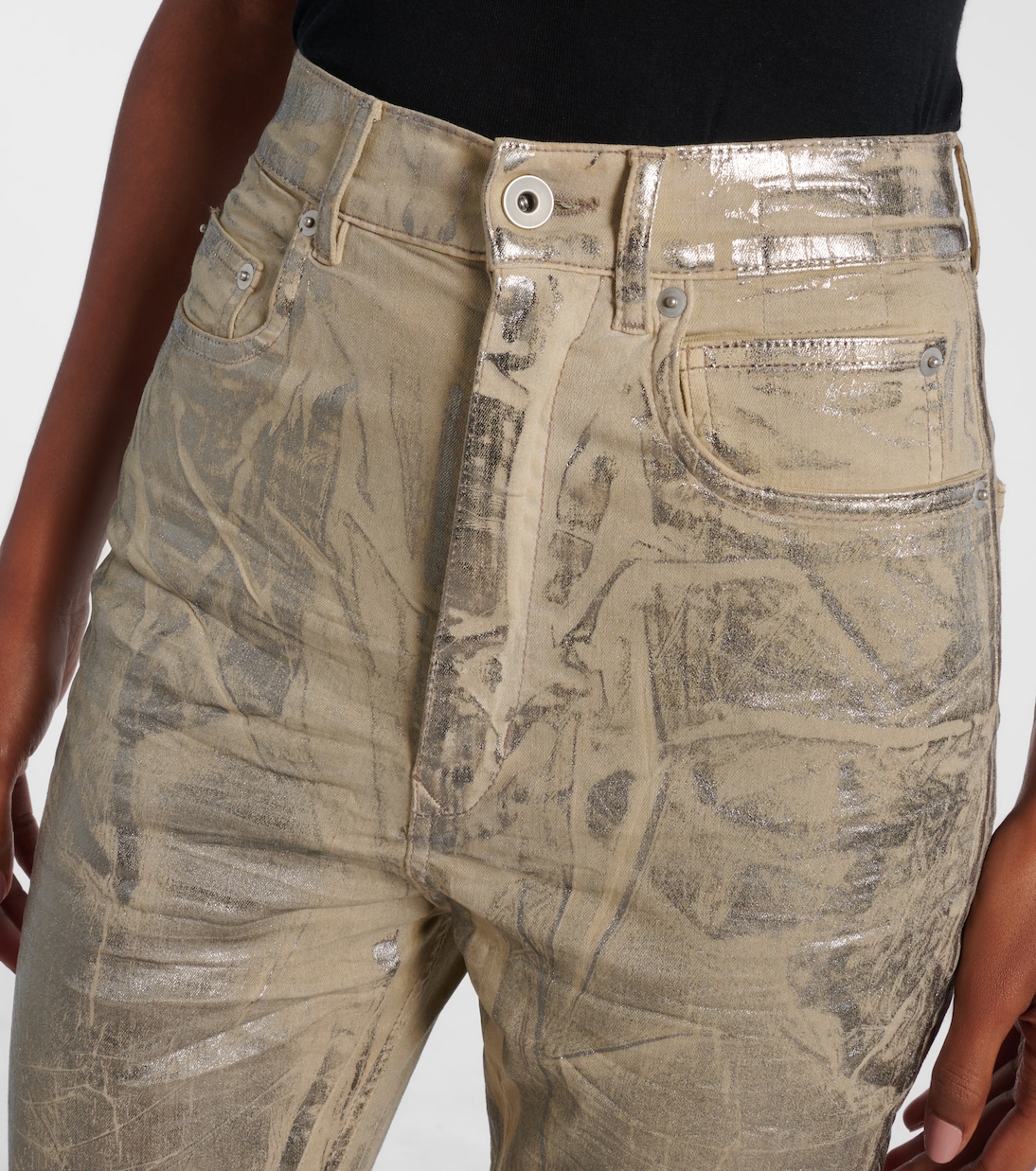 Bolan coated high-rise bootcut jeans | Rick Owens