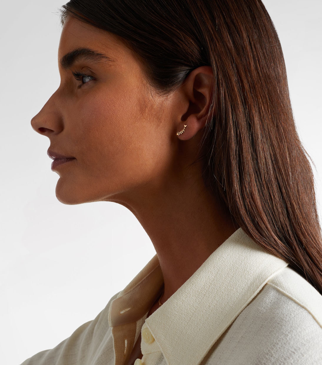 Boucles d’oreilles Fishbone en or 14 ct et diamants | Sydney Evan
