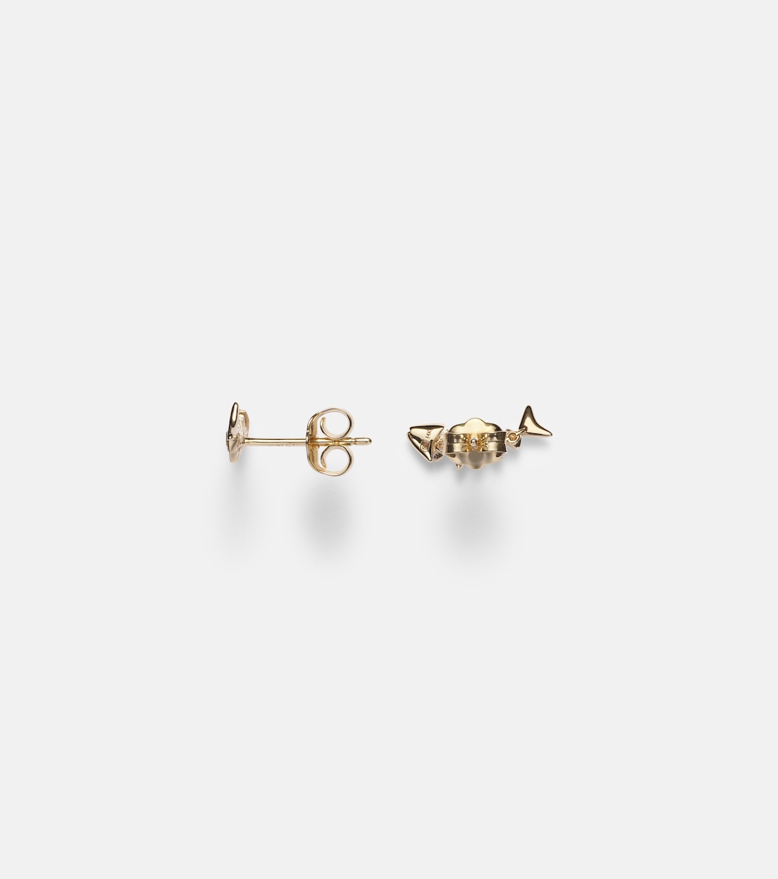 Boucles d’oreilles Fishbone en or 14 ct et diamants | Sydney Evan