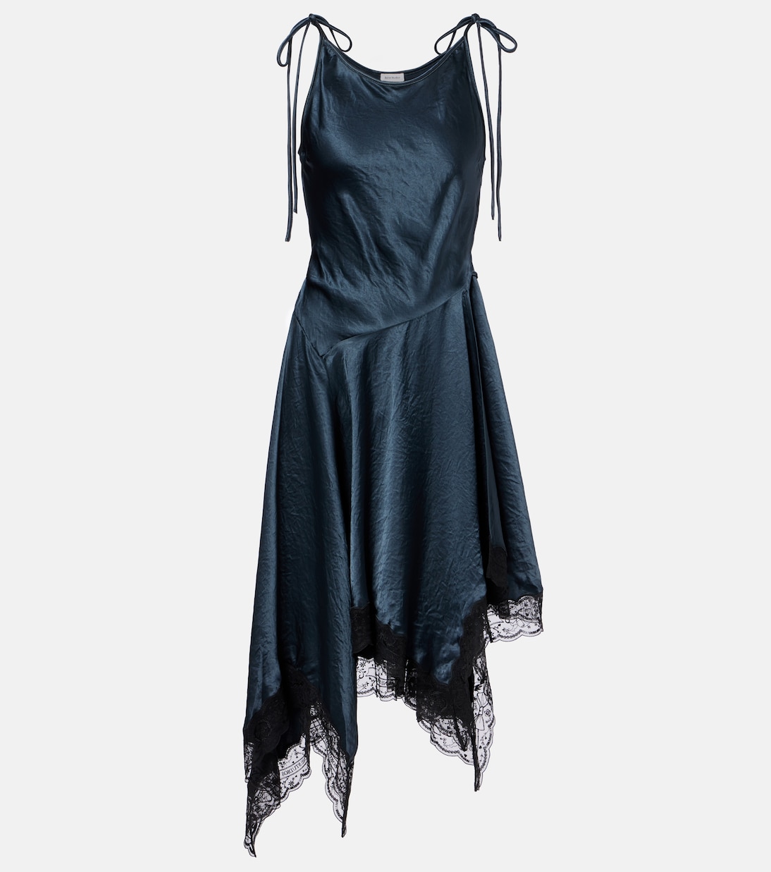 Abito asimmetrico in raso con pizzo | Acne Studios