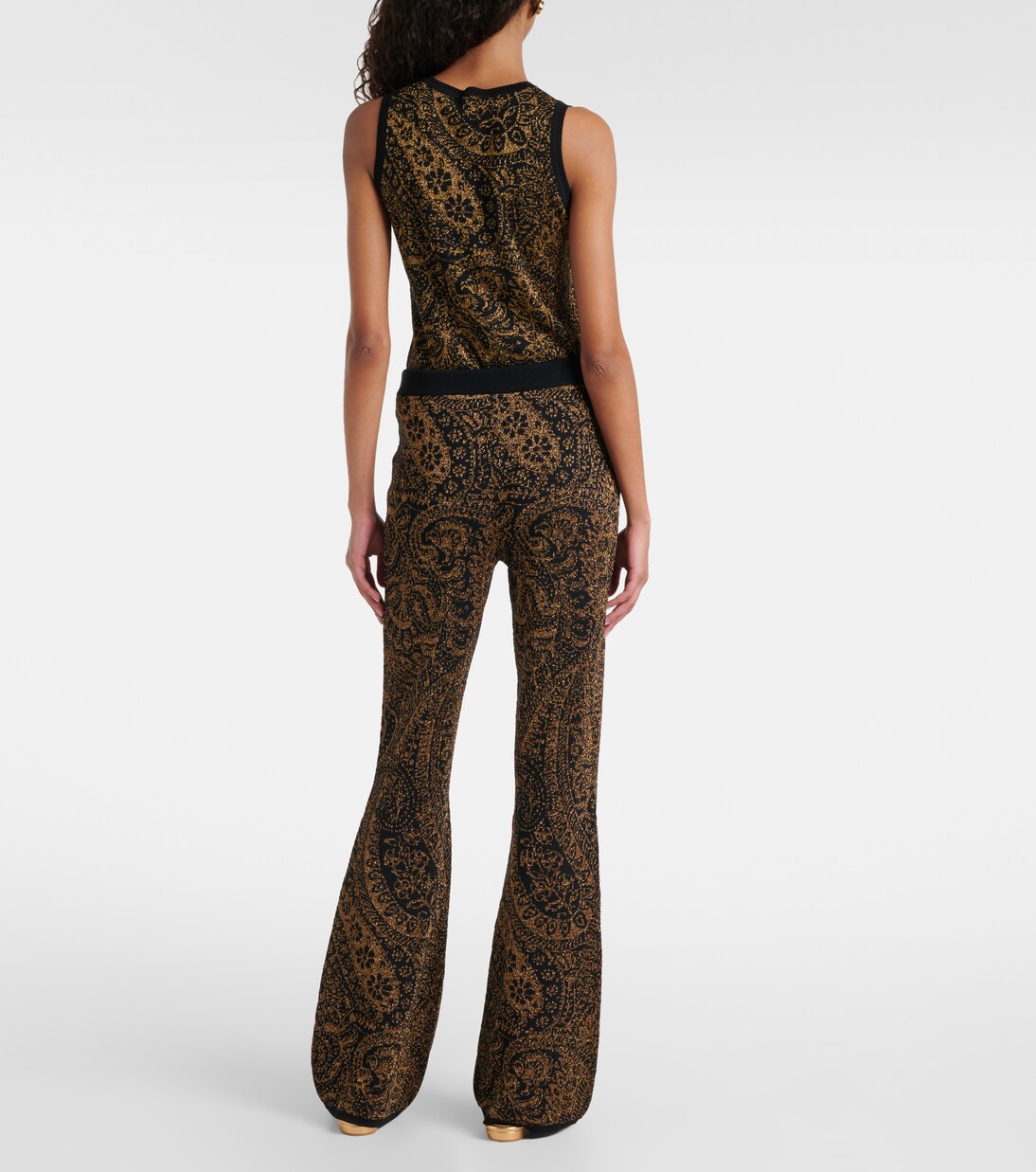 Paisley wool-blend lamé flared pants | Etro