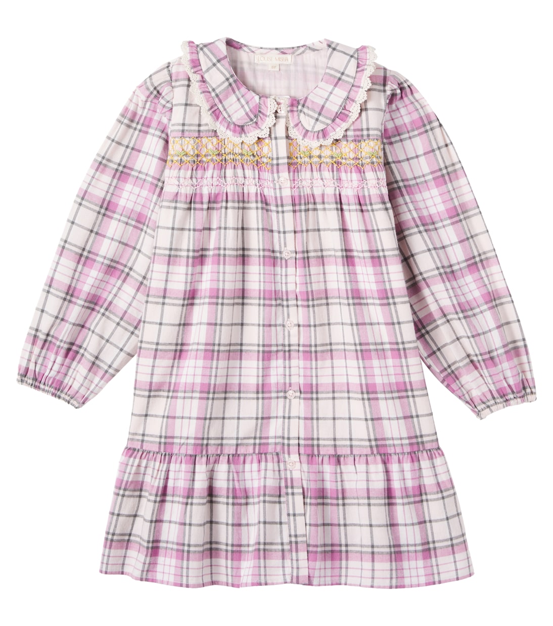Plaid shirred cotton dress | Louise Misha