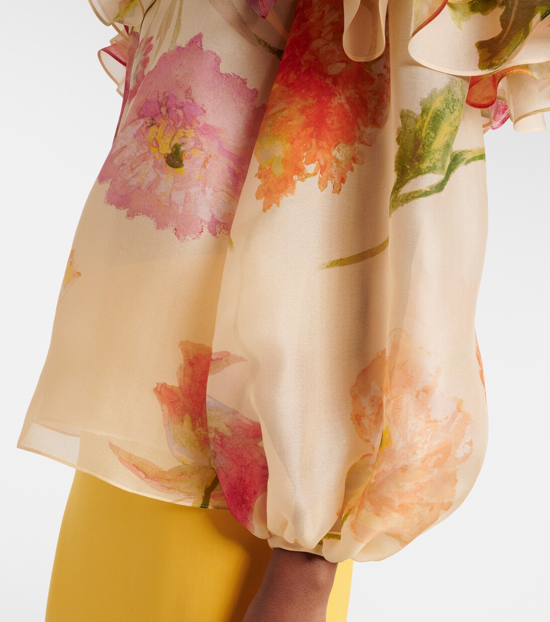 Off-Shoulder-Top aus Seidenorganza | Carolina Herrera