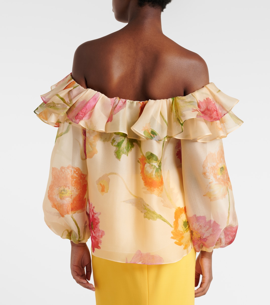 Off-Shoulder-Top aus Seidenorganza | Carolina Herrera