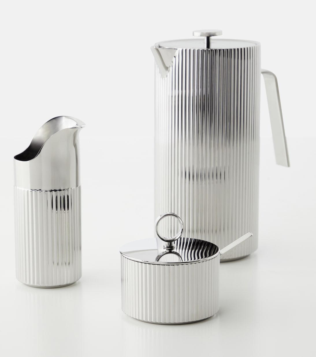 Bernadotte sugar bowl and spoon set by Sigvard Bernadotte | Georg Jensen