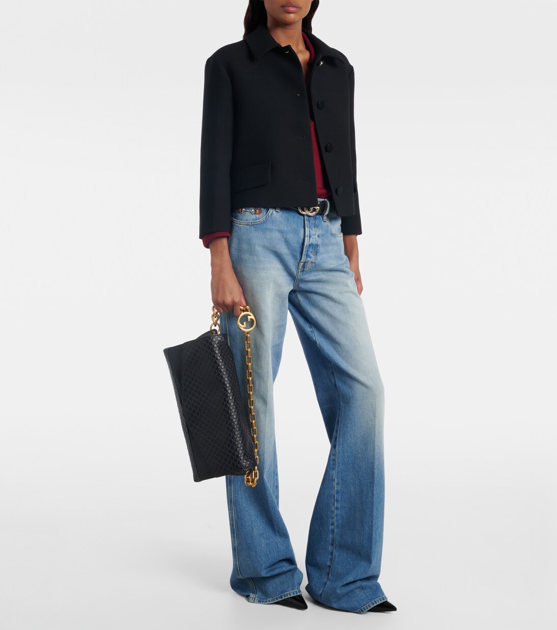 Interlocking G Large leather shoulder bag | Gucci