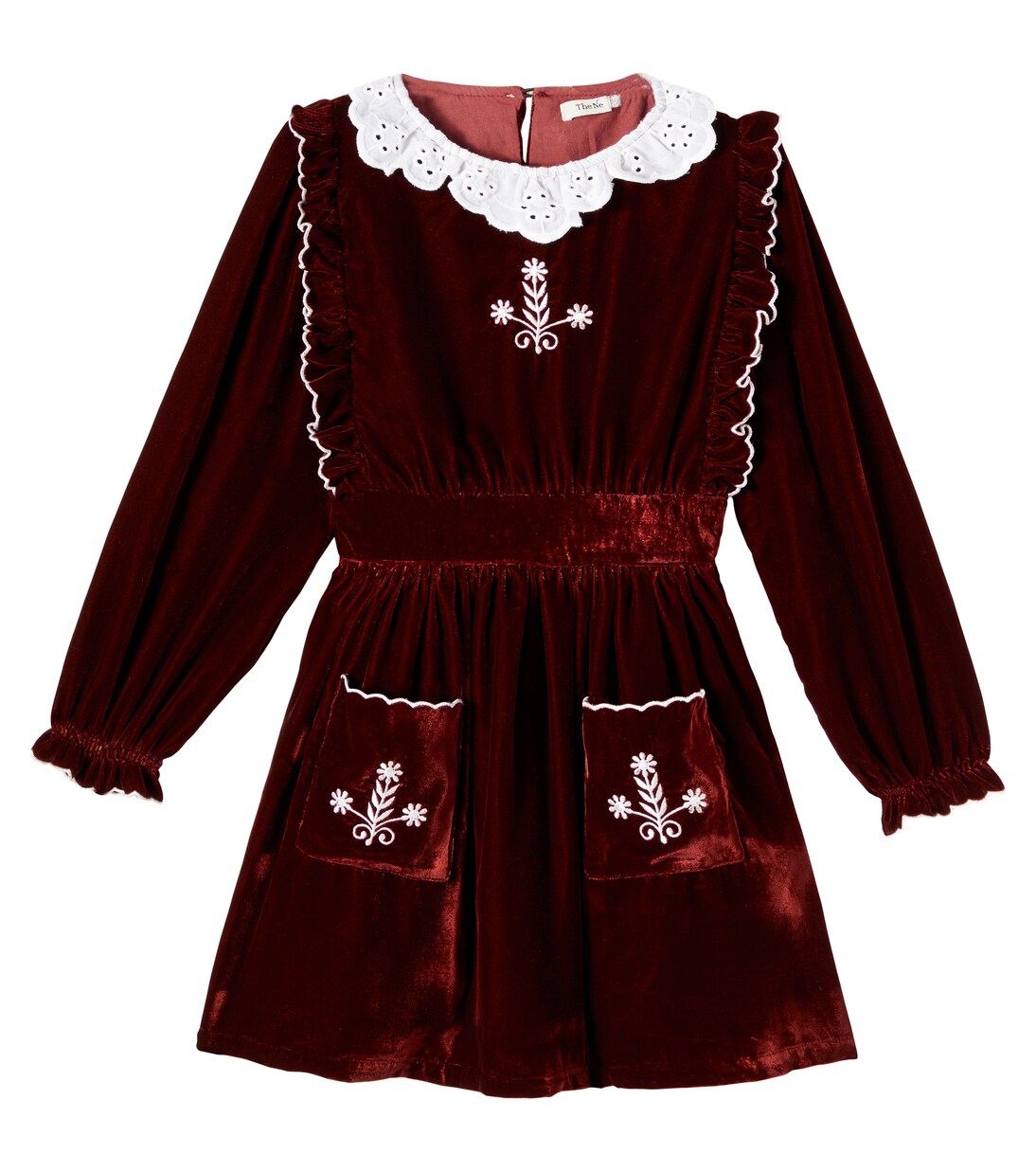 Abril floral embroidered velvet dress | The New Society