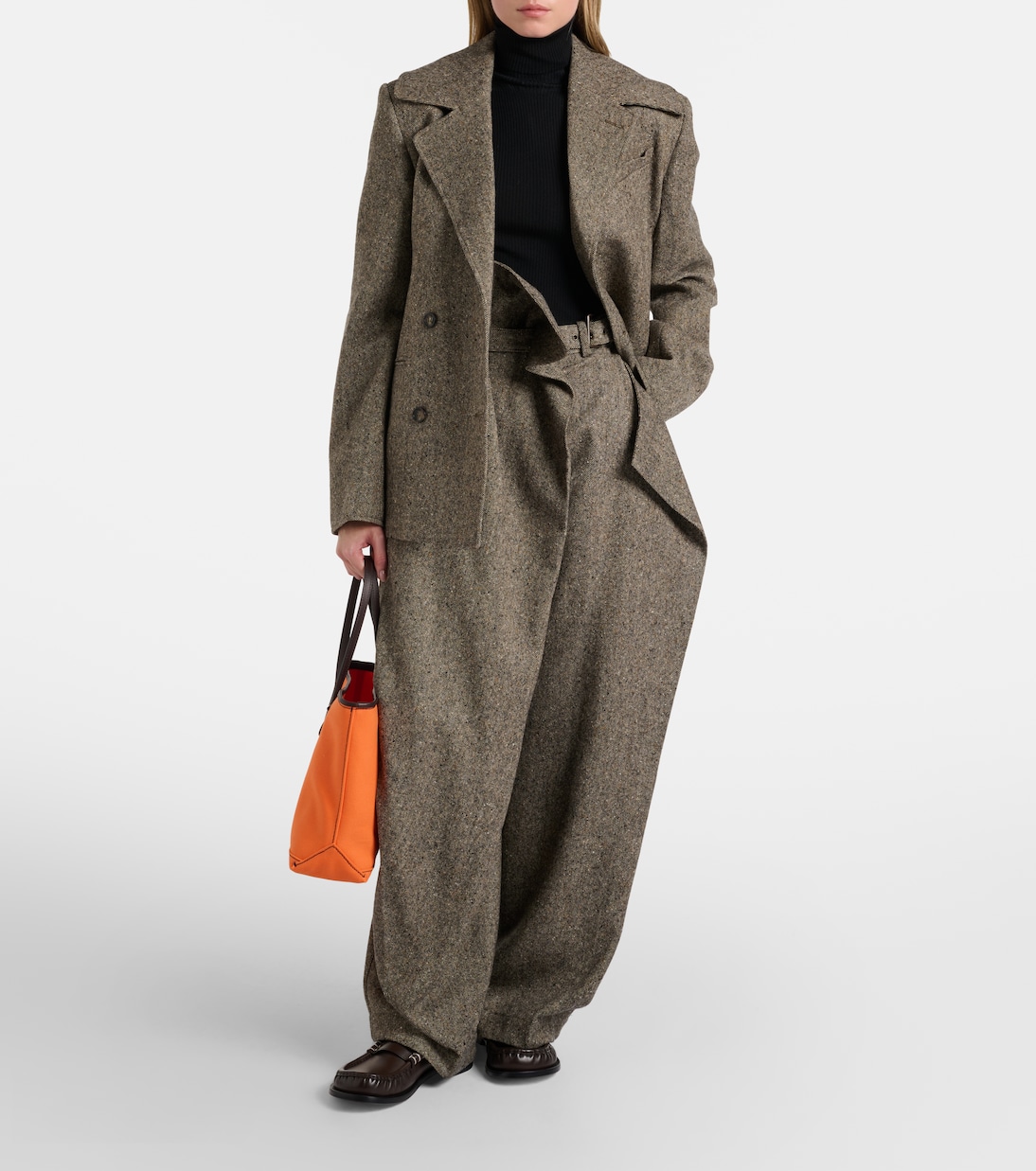 Asymmetric wool wide-leg pants | JW Anderson