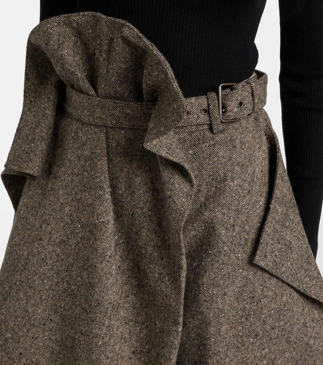 Asymmetric wool wide-leg pants | JW Anderson