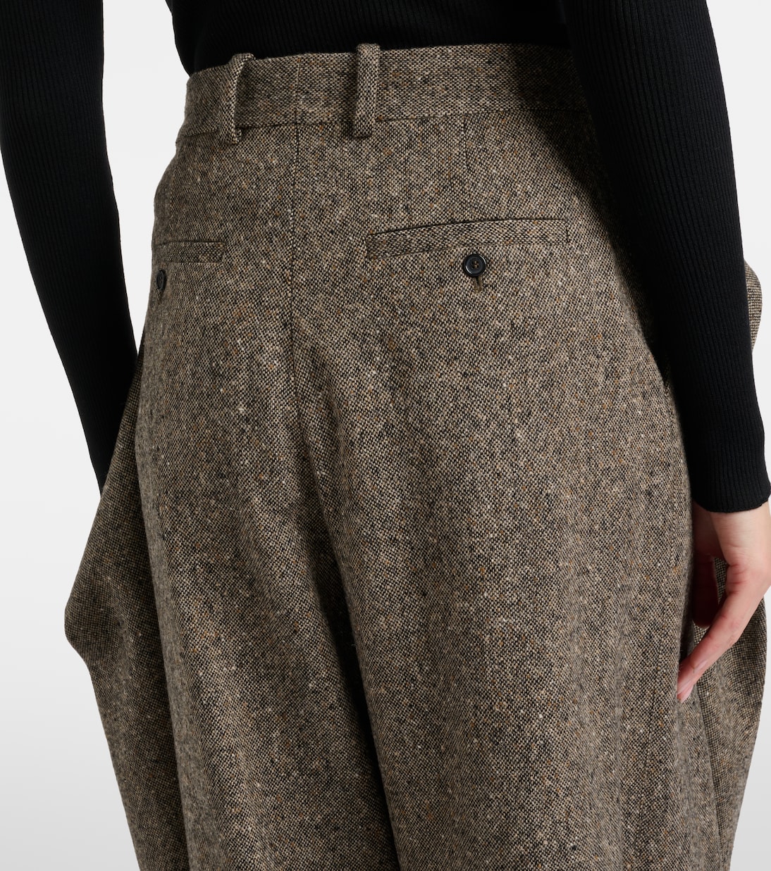 Asymmetric wool wide-leg pants | JW Anderson