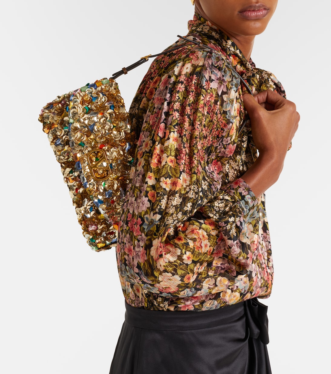 Schultertasche Vain Soft Mini mit Pailletten | Valentino Garavani