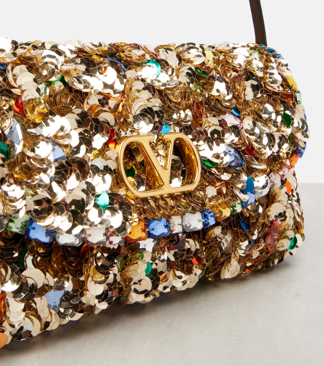 Schultertasche Vain Soft Mini mit Pailletten | Valentino Garavani