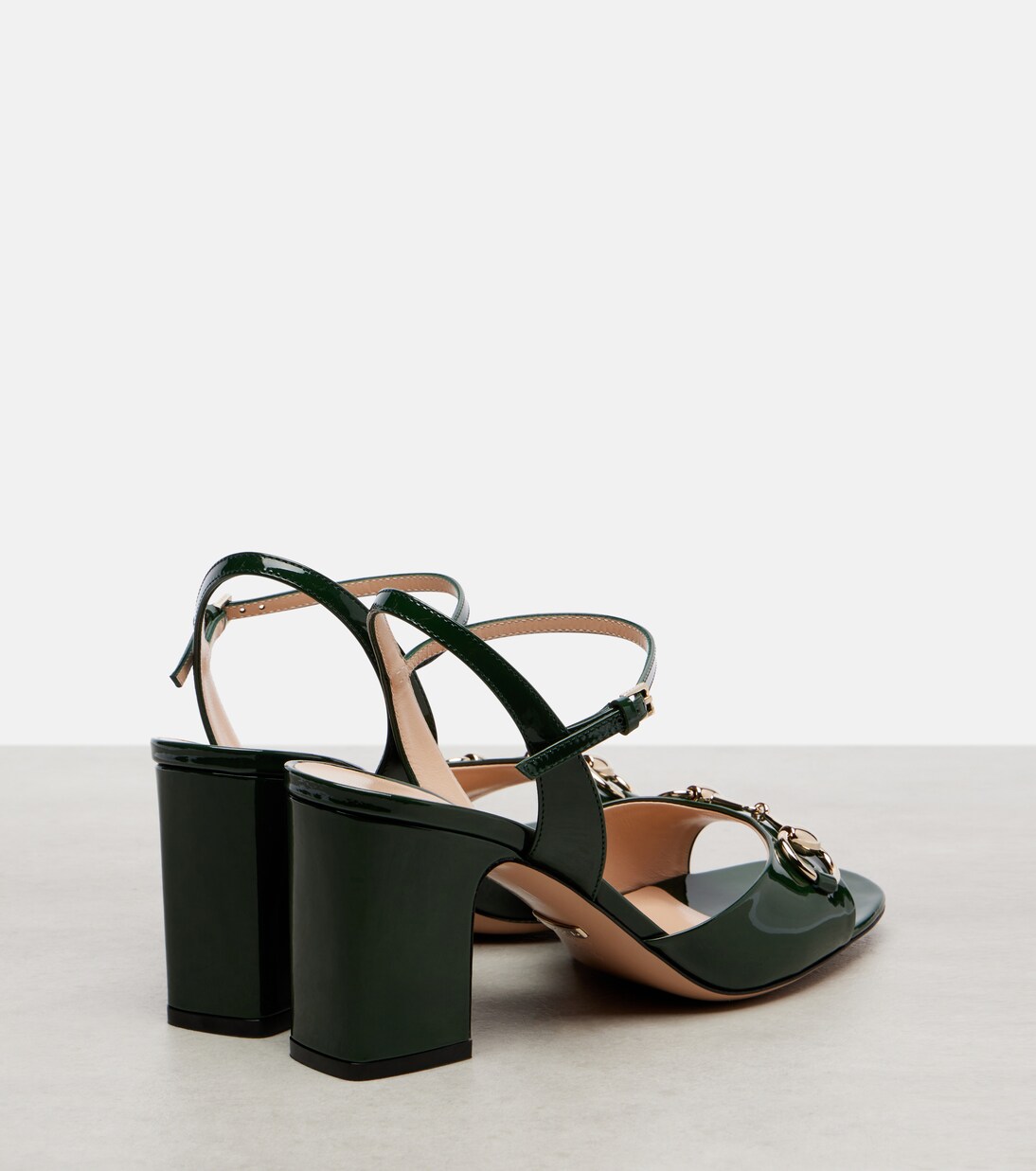 Lady Horsebit 75 patent leather sandals | Gucci