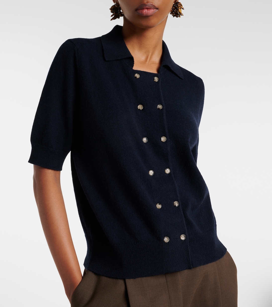 Cotton and cashmere polo shirt | Jardin des Orangers