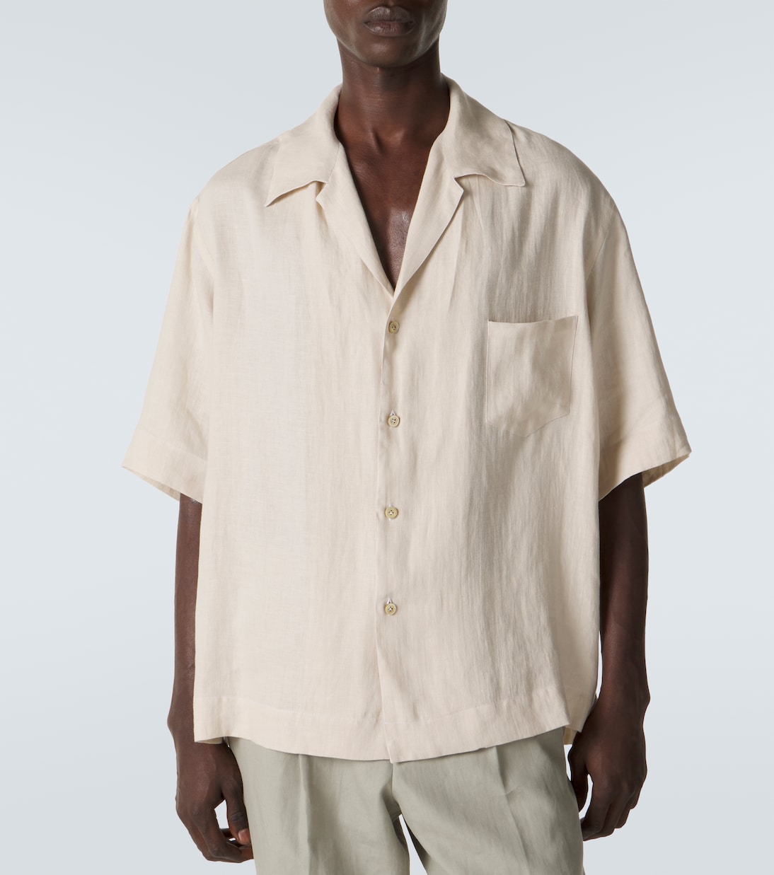 Linen bowling shirt | Kiton