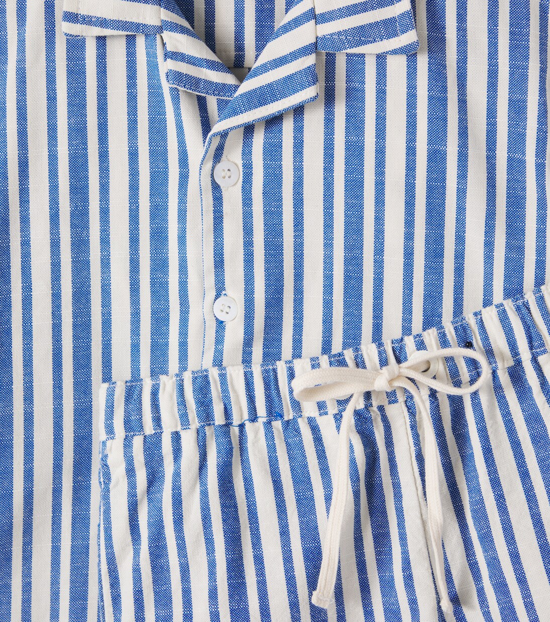 Striped cotton bowling shirt and shorts set | Fábula