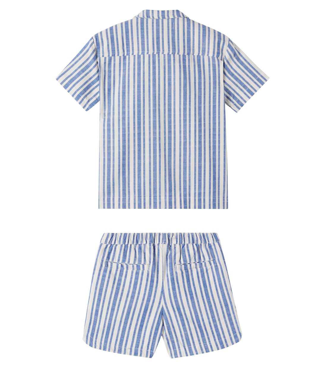 Striped cotton bowling shirt and shorts set | Fábula