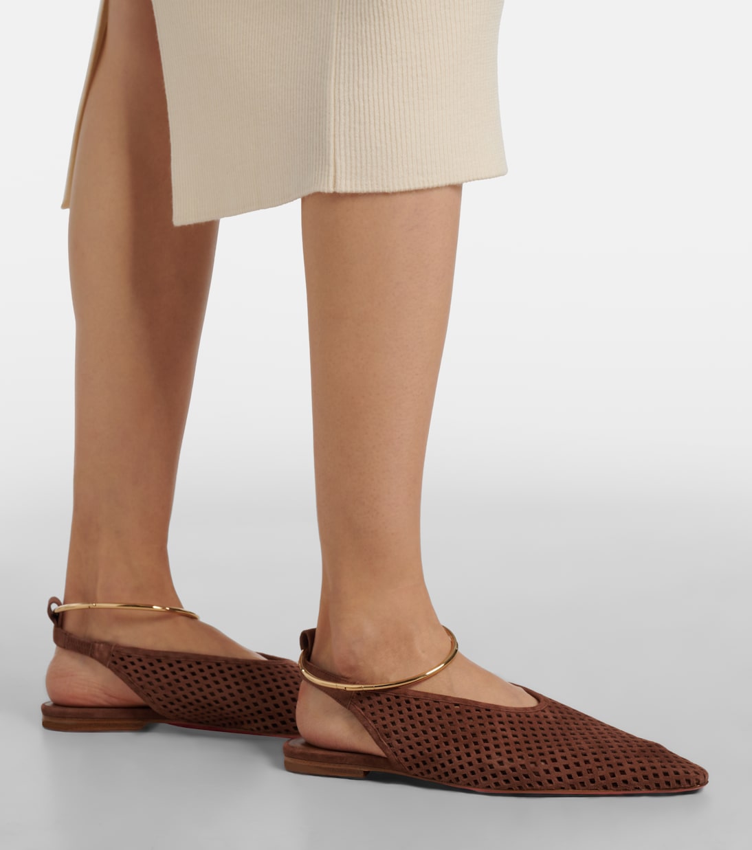 Perforated suede slingback flats | Jil Sander
