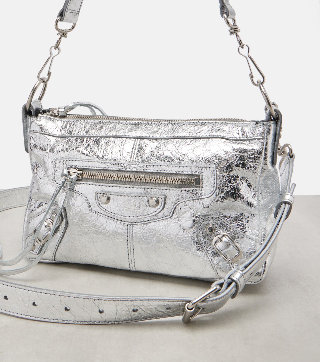 Le City metallic leather shoulder bag | Balenciaga