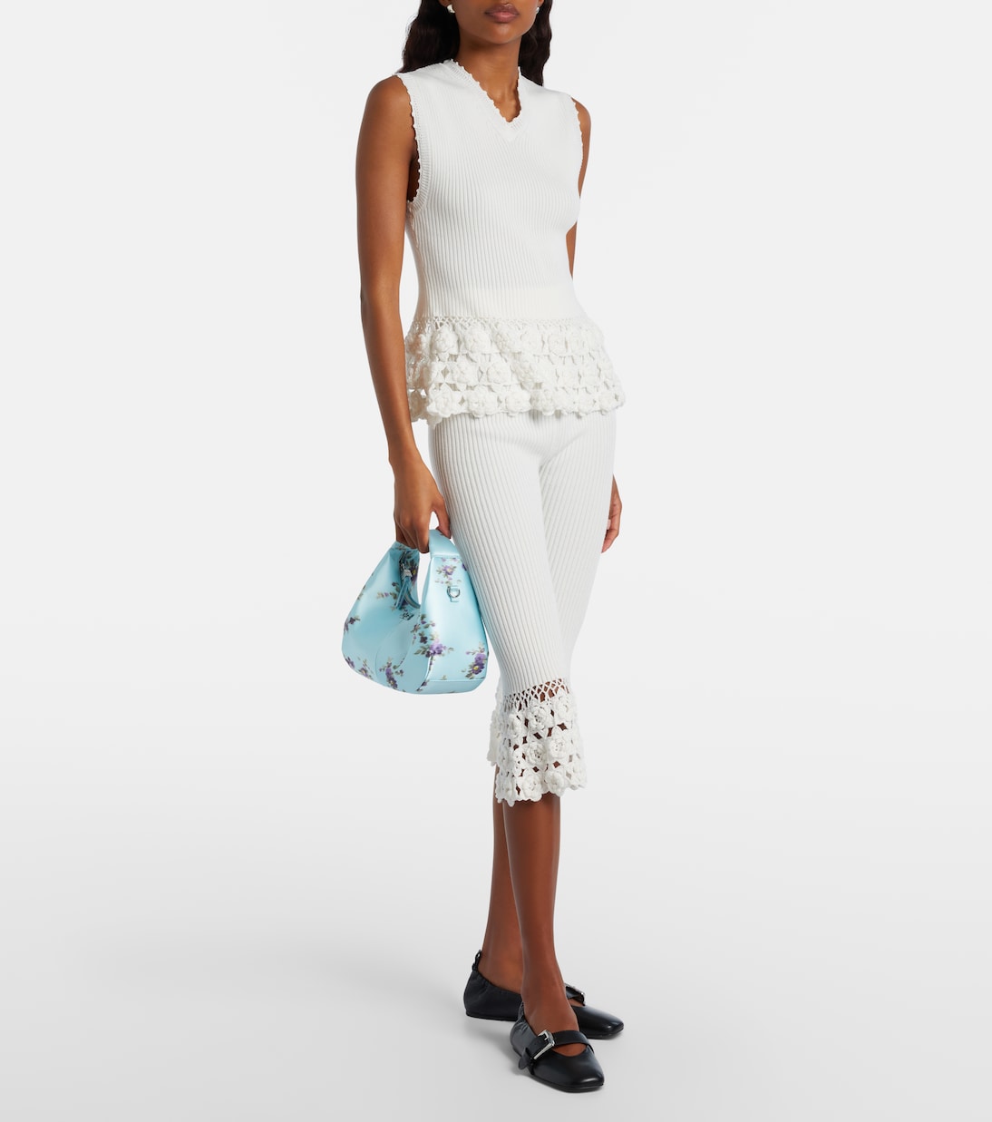 Mini floral satin top-handle bag | Ganni