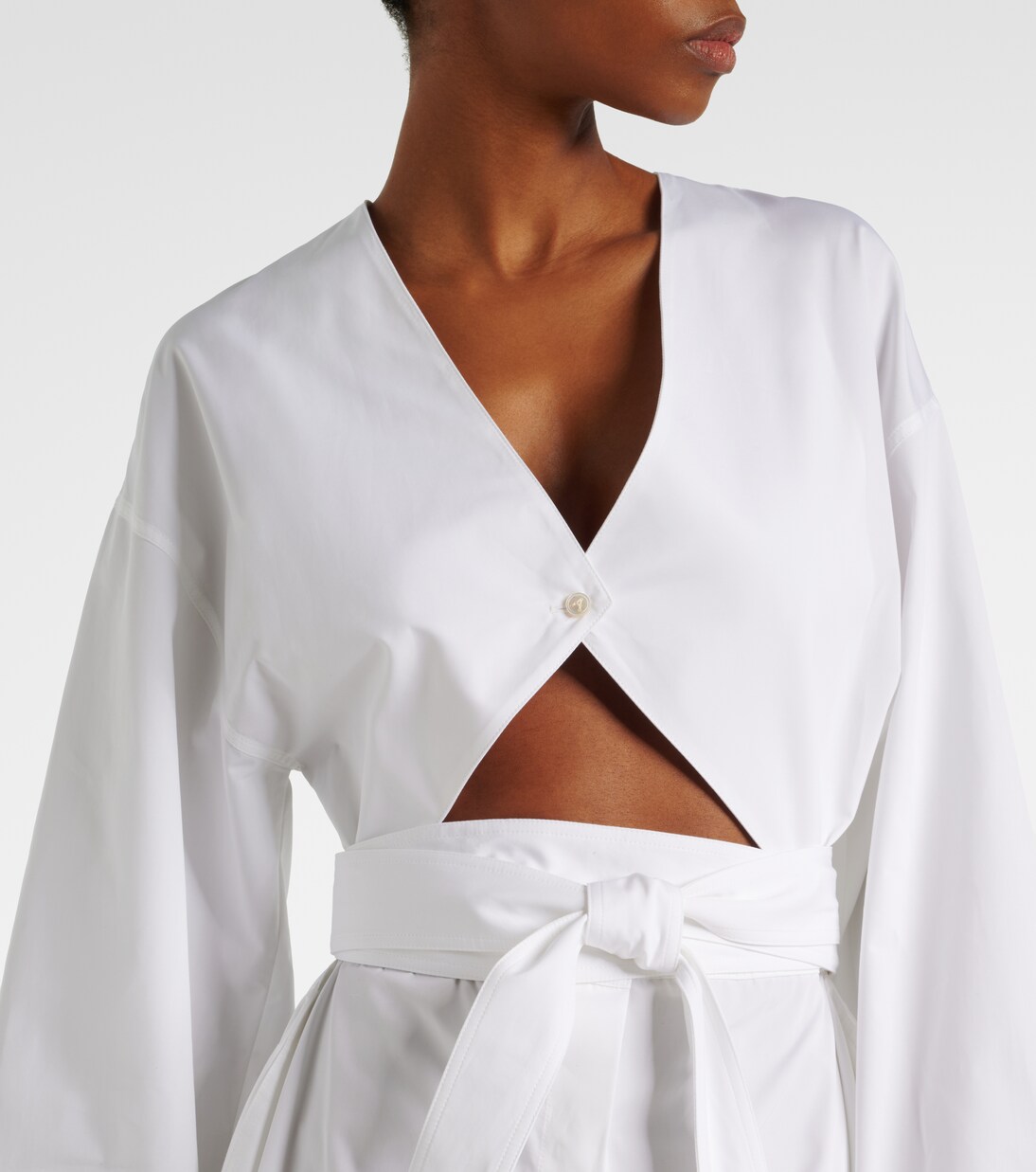 Cutout cotton poplin midi dress | Alaïa