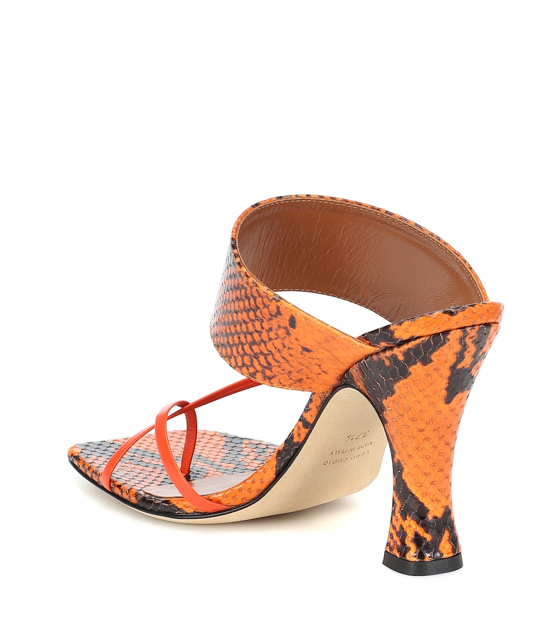 Snake-effect-leather sandals | Paris Texas