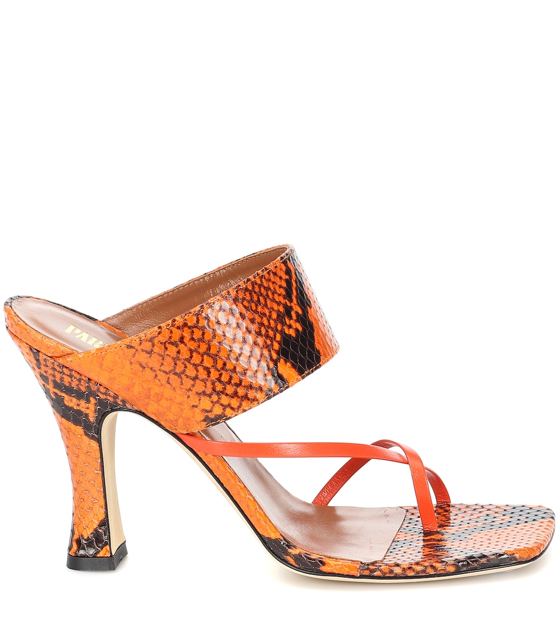 Snake-effect-leather sandals | Paris Texas