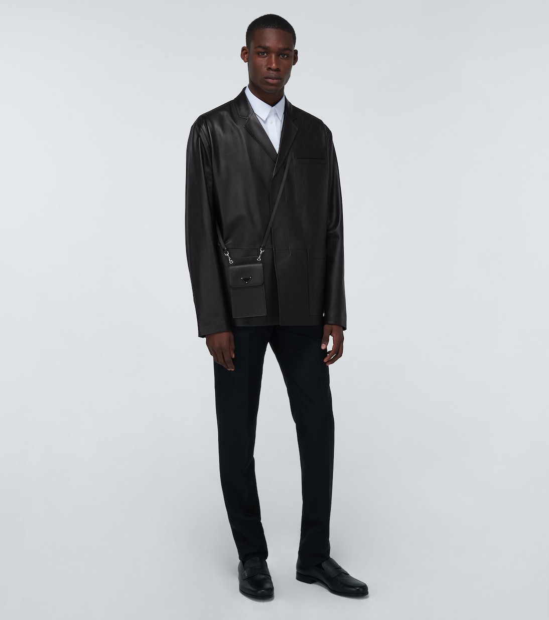 Hemdjacke aus Leder | Prada