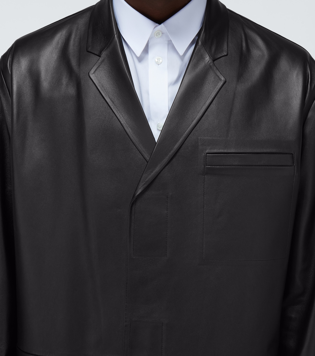 Hemdjacke aus Leder | Prada