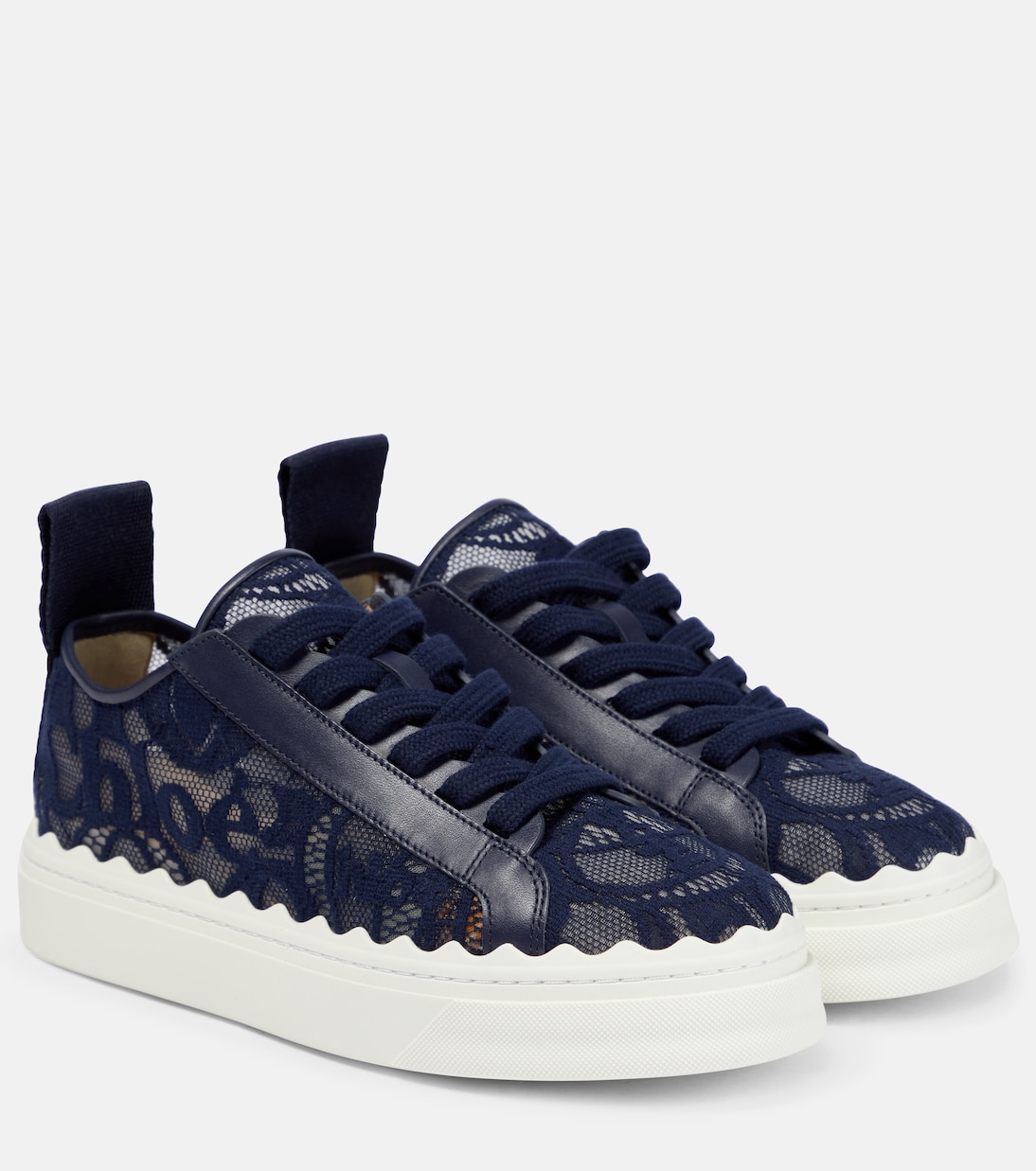 Baskets Lauren en cuir en bleu Chloe Mytheresa