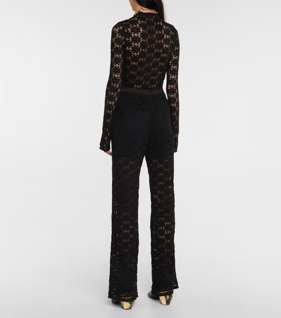 Pantaloni in macramé di cotone con ricamo | Jil Sander