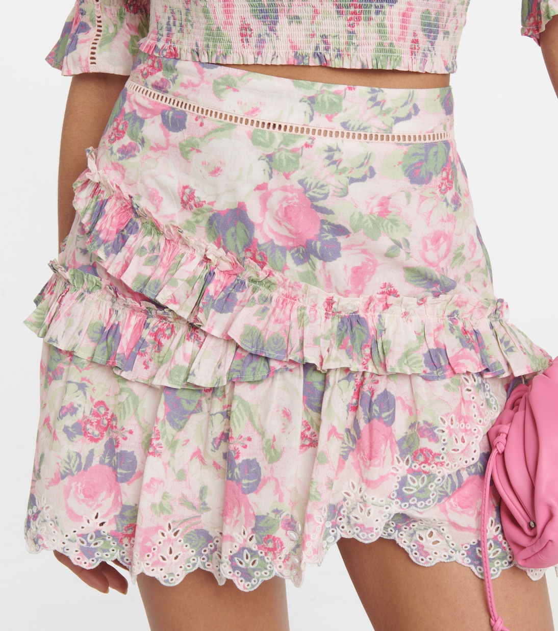 Minifalda Pernille de algodón floral | LoveShackFancy