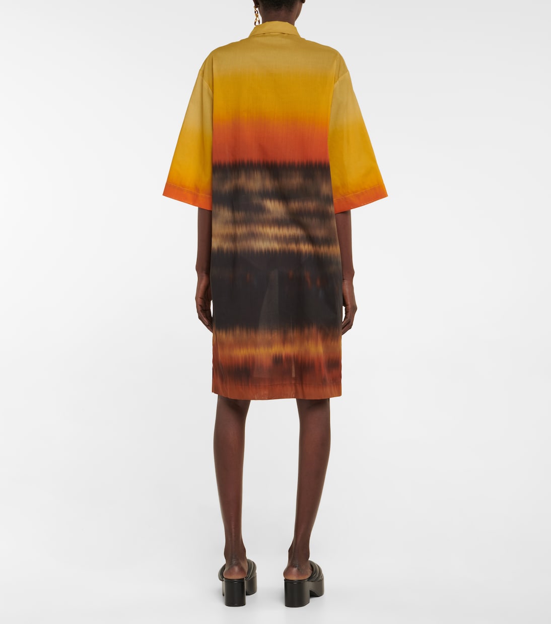 Abito chemisier in cotone con stampa | Dries Van Noten