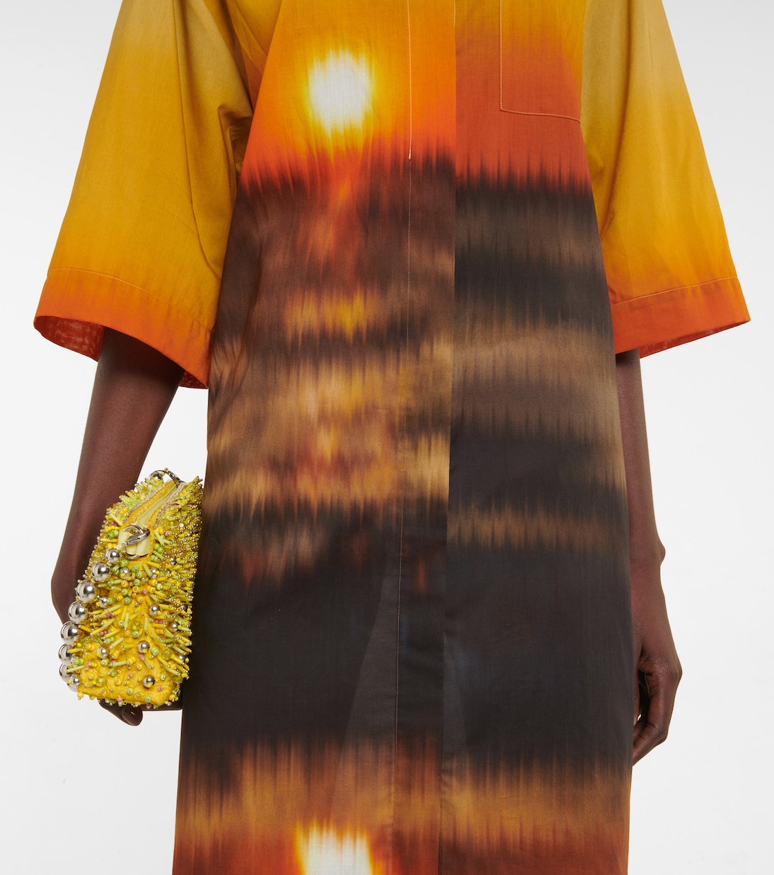 Abito chemisier in cotone con stampa | Dries Van Noten