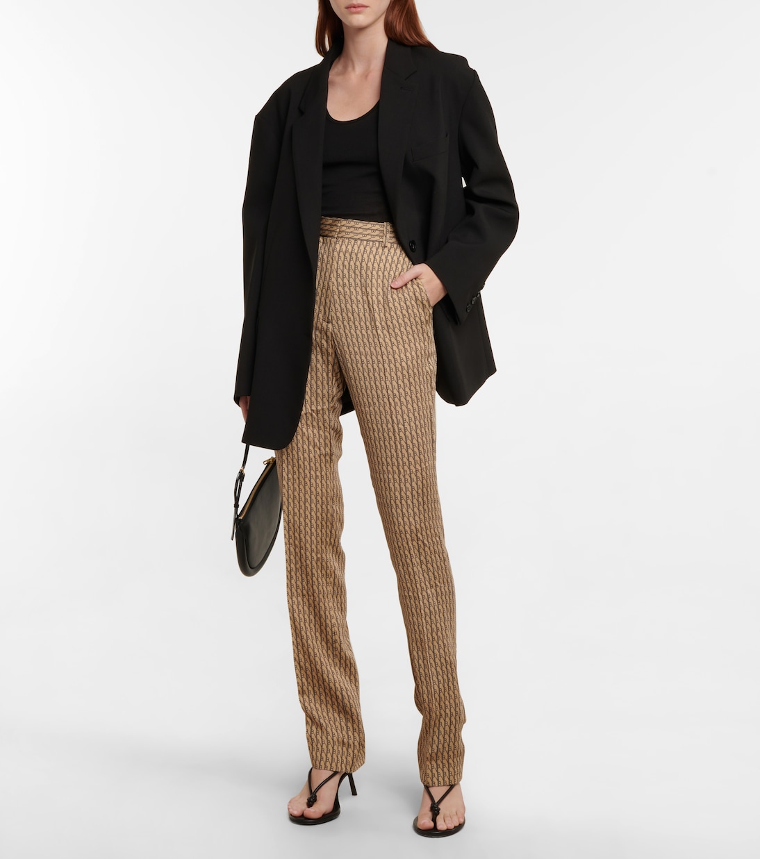 Bedruckte High-Rise-Hose | Victoria Beckham