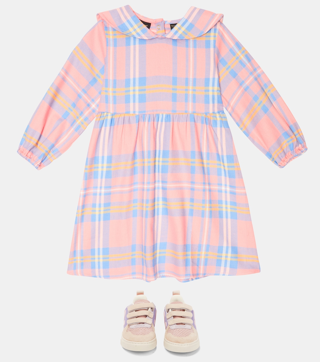 Vestido de franela de algodón a cuadros | Mini Rodini