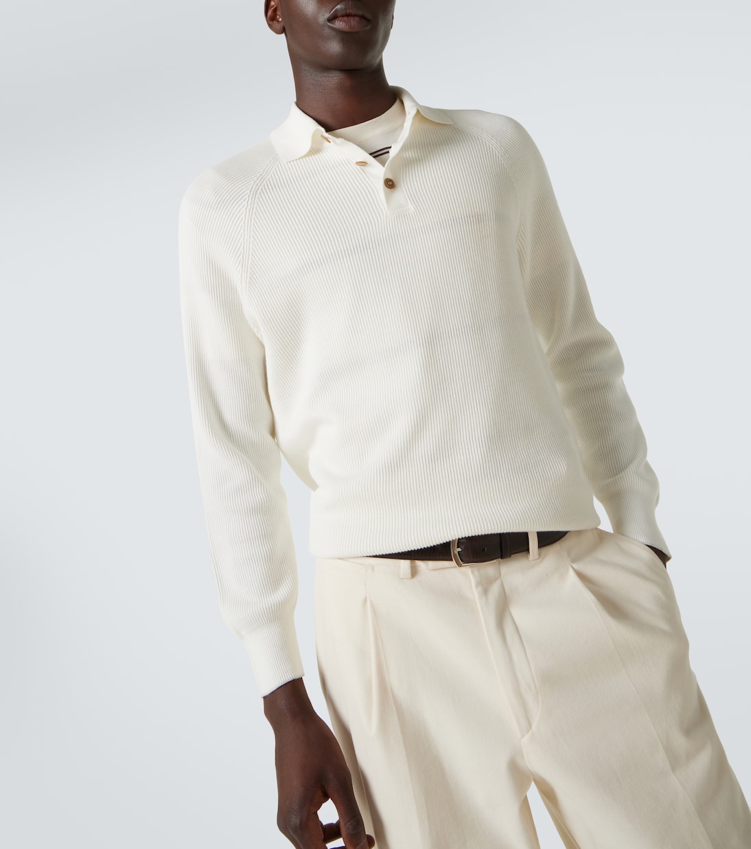 Cotton polo sweater | Brunello Cucinelli