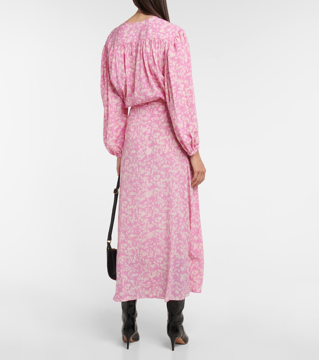 Jupe midi Sakura imprimée en soie mélangée | Isabel Marant