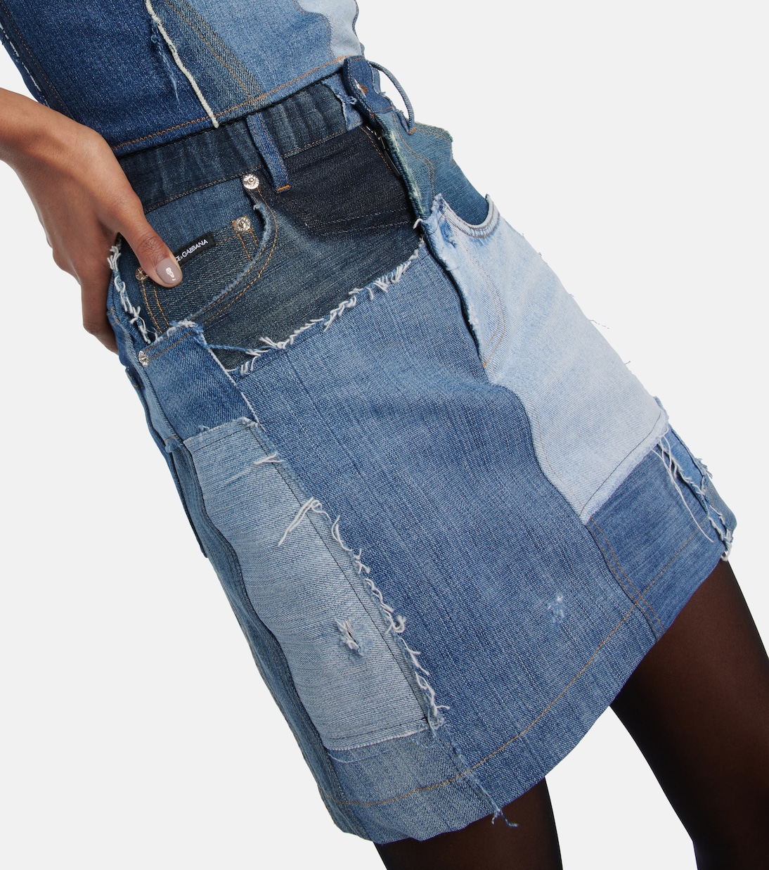 Patchwork denim miniskirt | Dolce&Gabbana