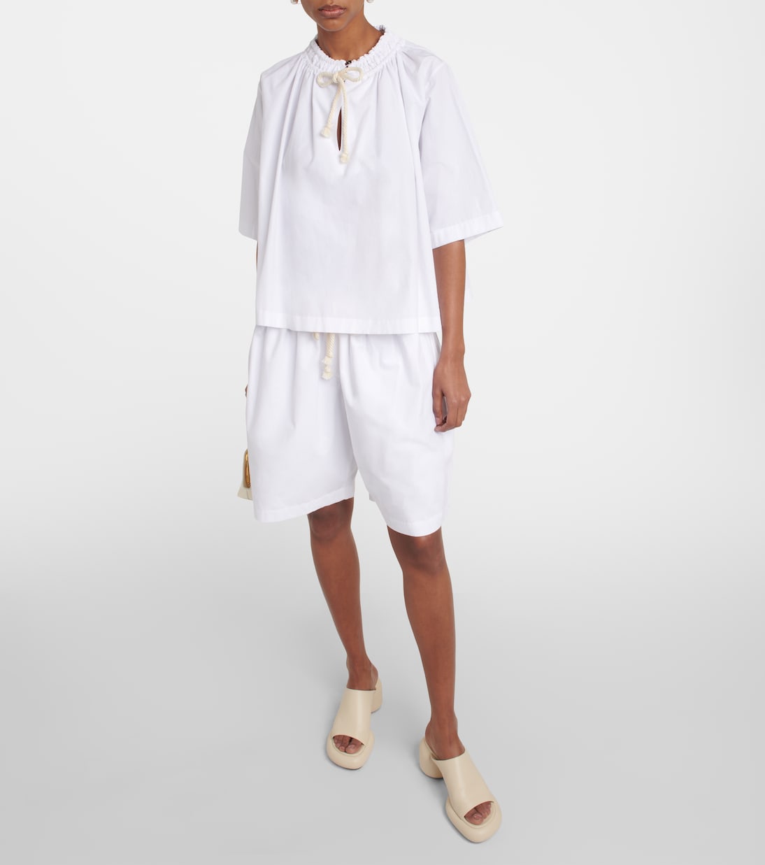 Top in cotone con pieghe | Jil Sander