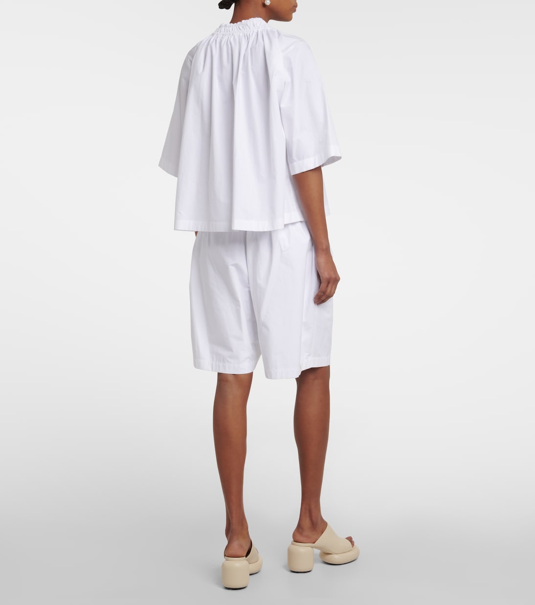 Top in cotone con pieghe | Jil Sander