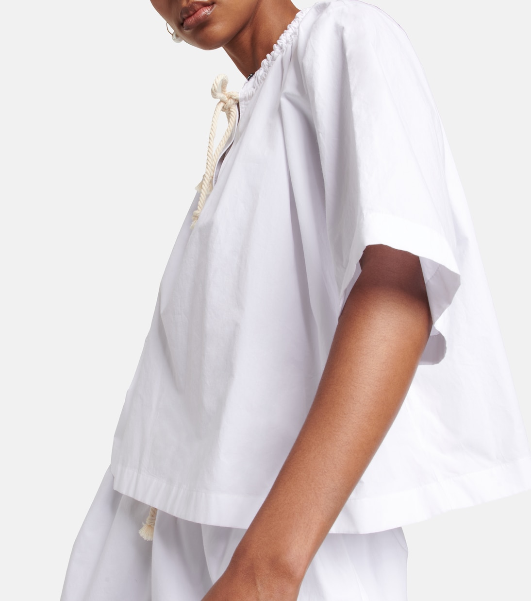 Top in cotone con pieghe | Jil Sander
