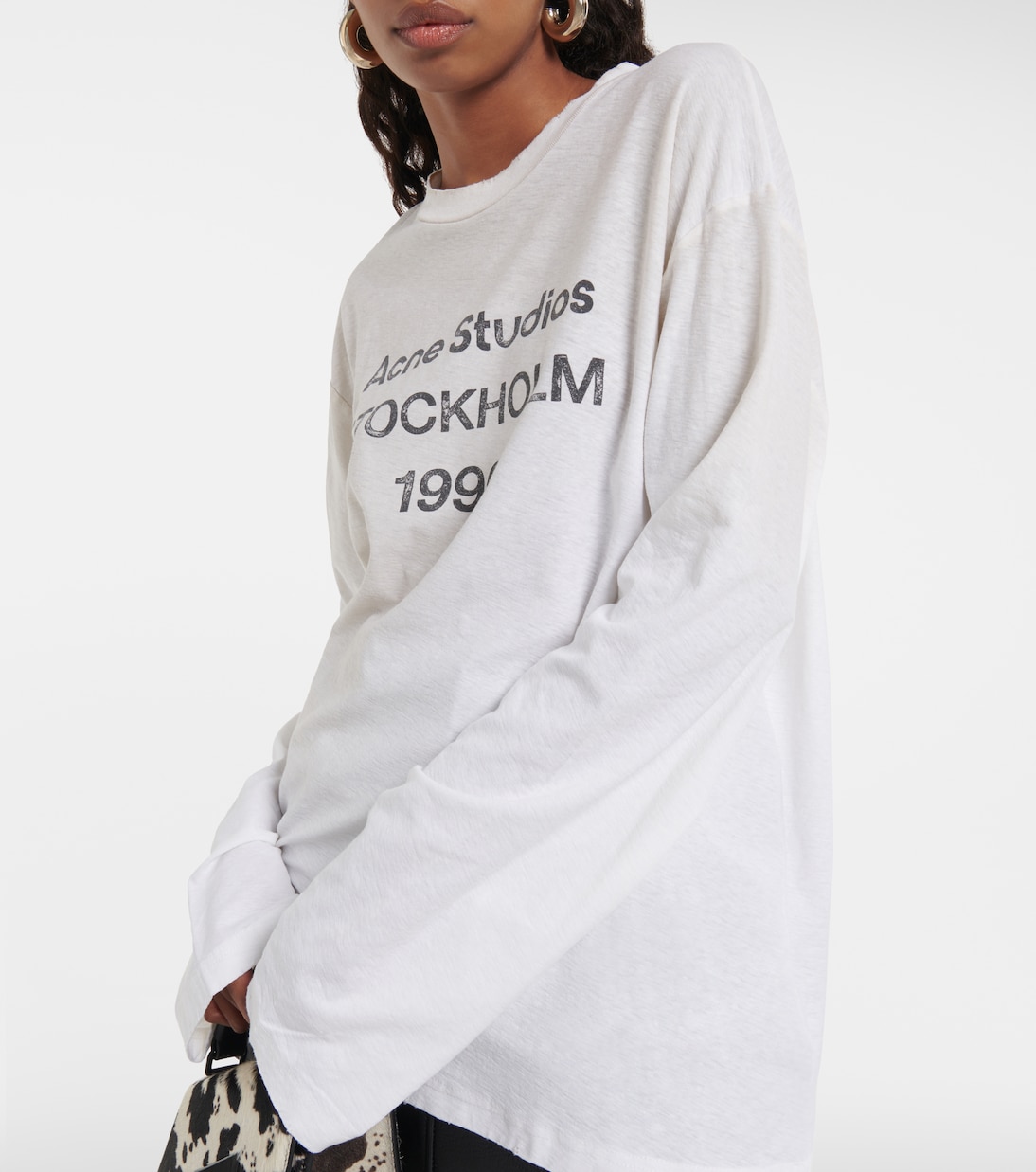 Top in jersey di misto cotone con logo | Acne Studios